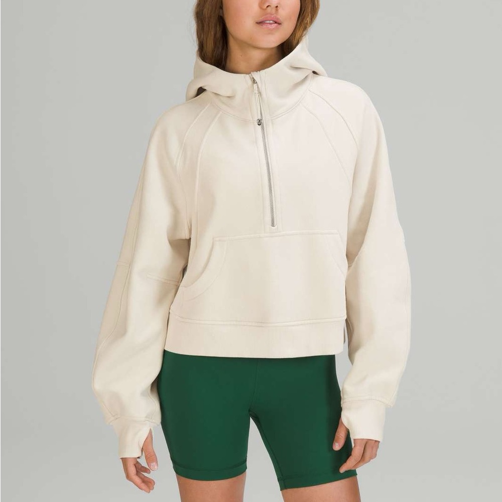 Lululemon Scuba Oversized Half-Zip Hoodie White Opal Size M/L